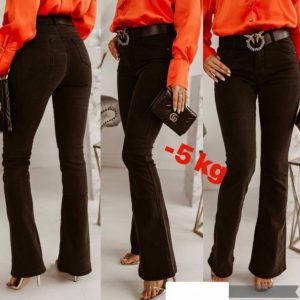 Modelujące Czarne Jeansy Dzwony – Efekt -5 kg