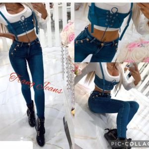 Spodnie Jeans z guzikami