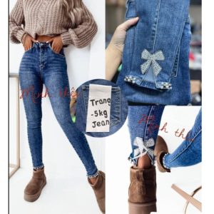 Spodnie Jeans z kokardką