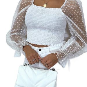 Topik z tiulowymi rękawami