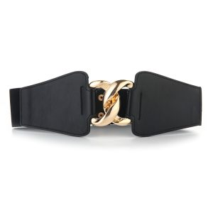 Pasek Damski z Złotą Klamrą – Elastyczny i Stylowy