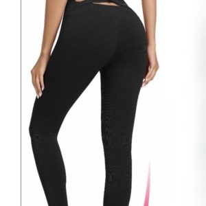 Czarne modelujące legginsy z wysokim stanem