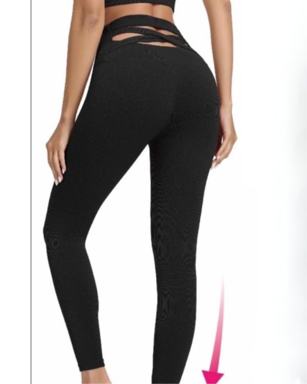 Czarne modelujące legginsy z wysokim stanem
