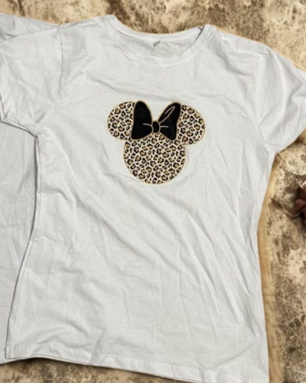 T-shirt Myszka Miki z leopardskim nadrukiem