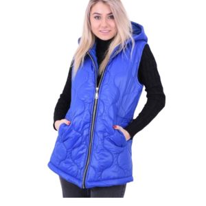 Kamizelka damska pikowana z kapturem