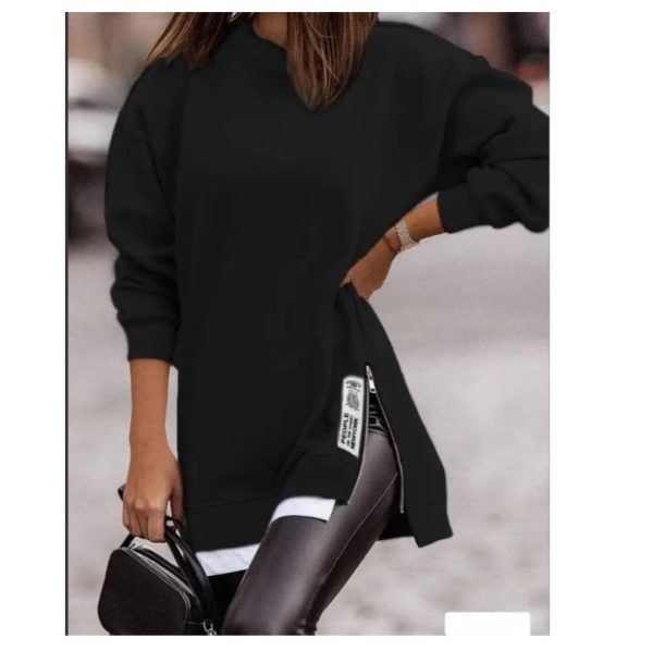 Czarna bluza  oversize z zamkiem