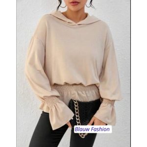 Bluza z kapturem w kolorze beżowym – elegancka i wygodna