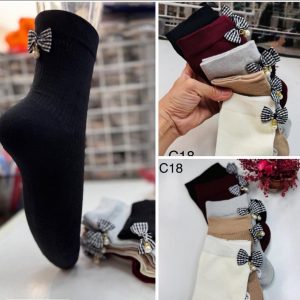 Skarpetki z kokardką i perełką