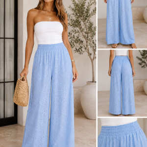 Ażurowe spodnie wide leg – lekkość i styl na lato
